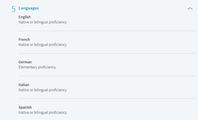 Display Language with proficiency level