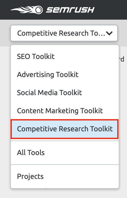 SEMrush Competitive Research Toolkit