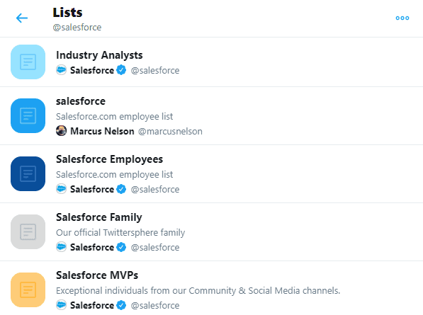 Twitter Lists by Salesforce