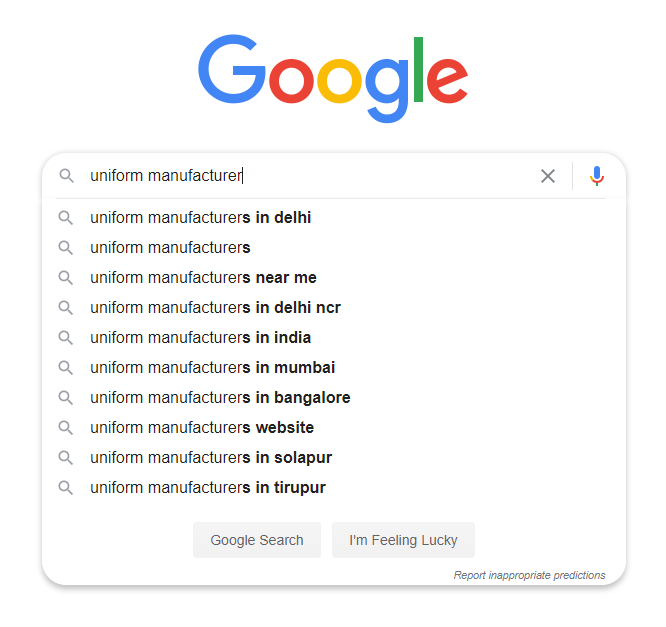 Google search suggestion