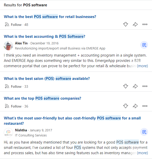 POS Software Example on Quora