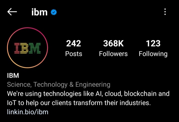 IBM - Best B2B brand on Instagram